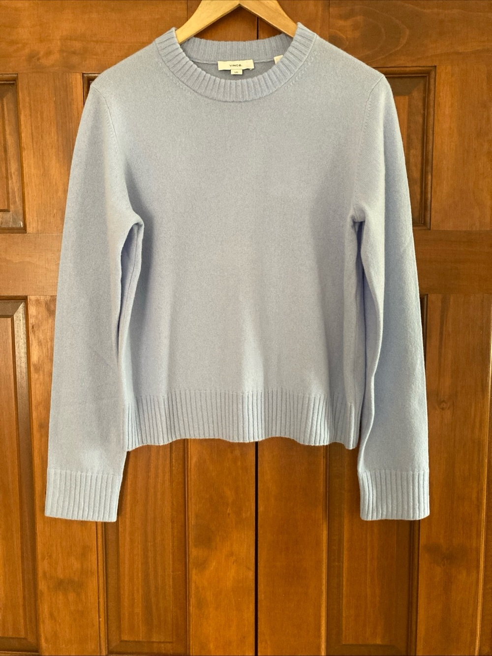 NWT Vince Pastel Blue Crewneck Cashmere Sweater women’s large
